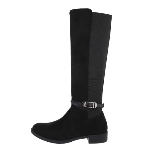 Ital Design Damenschuhe Stiefel Flache Stiefel, SP10-1-, Textil, Schwarz, Gr. 39 Ital Design Damenschuhe Stiefel Flache Stiefel, SP10-1-, Textil, Schwarz, Gr. 39 von Ital Design