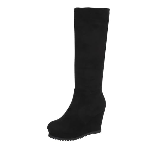 Ital Design Damenschuhe Stiefel High-Heel Stiefel, 0-598-, Textil, Schwarz, Gr. 41 von Ital Design