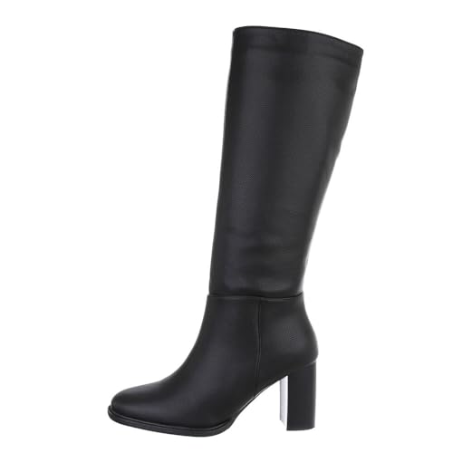 Ital Design Damenschuhe Stiefel High-Heel Stiefel, 2165-, Kunstleder, Schwarz, Gr. 39 von Ital Design