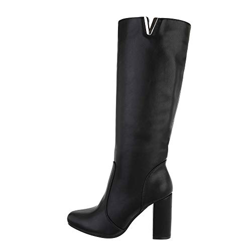 Ital Design Damenschuhe Stiefel High-Heel Stiefel, 6010-A229P-, Kunstleder, Schwarz, Gr. 37 von Ital Design