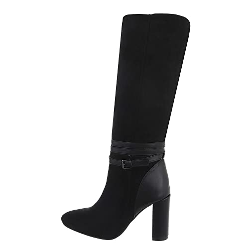 Ital Design Damenschuhe Stiefel High-Heel Stiefel, 7512-, Kunstleder, Schwarz, Gr. 37 von Ital Design