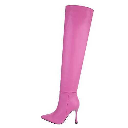 Ital Design Damenschuhe Stiefel High-Heel Stiefel, JRX2221-, Kunstleder, Pink, Gr. 38 von Ital Design