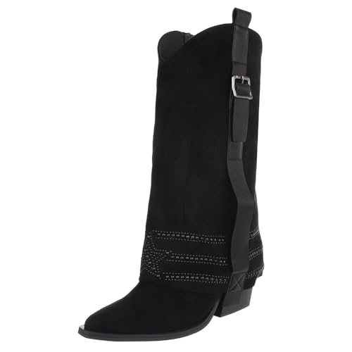 Ital Design Damenschuhe Stiefel Western- & Bikerstiefel, 1136-, Textil, Schwarz, Gr. 36 von Ital Design