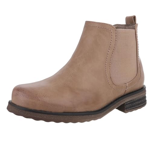 Ital Design Damenschuhe Stiefeletten Chelsea Boots, 1575-PA-, Kunstleder, Hellbraun, Gr. 37 Ital Design Damenschuhe Stiefeletten Chelsea Boots, 1575-PA-, Kunstleder, Hellbraun, Gr. 37 von Ital Design