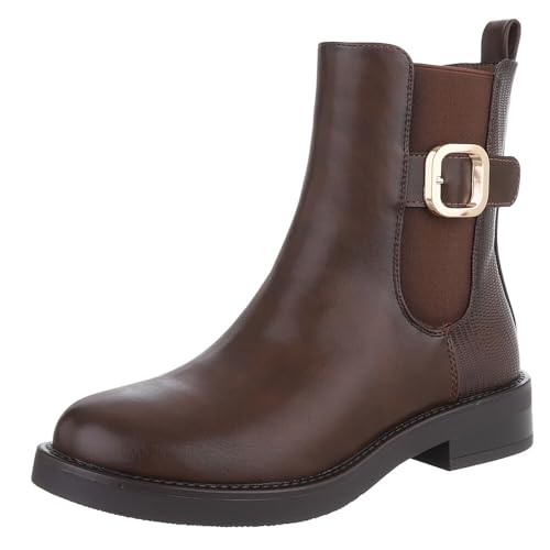 Ital Design Damenschuhe Stiefeletten Chelsea Boots, DES8030P-, Kunstleder, Braun, Gr. 36 Ital Design Damenschuhe Stiefeletten Chelsea Boots, DES8030P-, Kunstleder, Braun, Gr. 36 von Ital Design