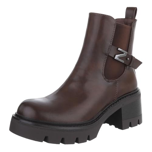 Ital Design Damenschuhe Stiefeletten Chelsea Boots, DES8057-, Kunstleder, Braun, Gr. 36 Ital Design Damenschuhe Stiefeletten Chelsea Boots, DES8057-, Kunstleder, Braun, Gr. 36 von Ital Design