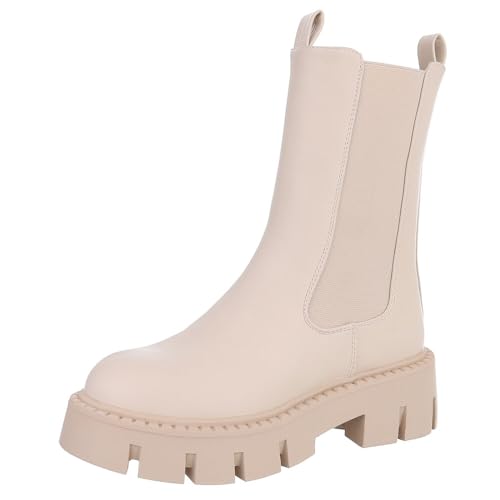 Ital Design Damenschuhe Stiefeletten Chelsea Boots, DES832-1P-, Kunstleder, Beige, Gr. 40 Ital Design Damenschuhe Stiefeletten Chelsea Boots, DES832-1P-, Kunstleder, Beige, Gr. 40 von Ital Design