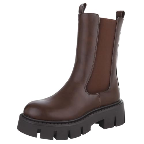 Ital Design Damenschuhe Stiefeletten Chelsea Boots, DES832-1P-, Kunstleder, Braun, Gr. 37 Ital Design Damenschuhe Stiefeletten Chelsea Boots, DES832-1P-, Kunstleder, Braun, Gr. 37 von Ital Design