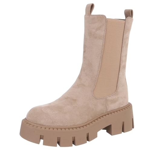 Ital Design Damenschuhe Stiefeletten Chelsea Boots, DES832-1S-, Textil, Hellbraun, Gr. 41 Ital Design Damenschuhe Stiefeletten Chelsea Boots, DES832-1S-, Textil, Hellbraun, Gr. 41 von Ital Design