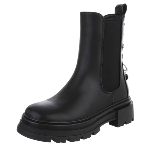 Ital Design Damenschuhe Stiefeletten Chelsea Boots, QH7827-, Kunstleder, Schwarz, Gr. 39 Ital Design Damenschuhe Stiefeletten Chelsea Boots, QH7827-, Kunstleder, Schwarz, Gr. 39 von Ital Design