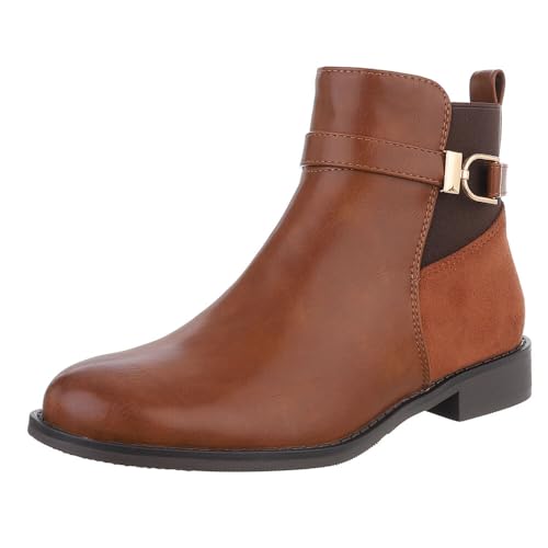 Ital Design Damenschuhe Stiefeletten Chelsea Boots, SP326-, Kunstleder, Camel, Gr. 38 Ital Design Damenschuhe Stiefeletten Chelsea Boots, SP326-, Kunstleder, Camel, Gr. 38 von Ital Design