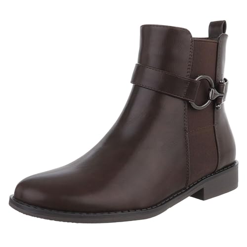Ital Design Damenschuhe Stiefeletten Chelsea Boots, SP327-, Kunstleder, Braun, Gr. 38 Ital Design Damenschuhe Stiefeletten Chelsea Boots, SP327-, Kunstleder, Braun, Gr. 38 von Ital Design