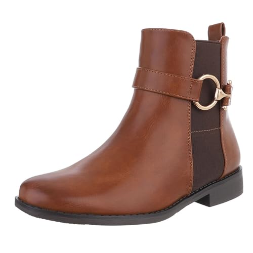 Ital Design Damenschuhe Stiefeletten Chelsea Boots, SP327-, Kunstleder, Camel, Gr. 37 Ital Design Damenschuhe Stiefeletten Chelsea Boots, SP327-, Kunstleder, Camel, Gr. 37 von Ital Design