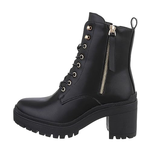 Ital Design Damenschuhe Stiefeletten High-Heel Stiefeletten, DES621P-, Kunstleder, Schwarz, Gr. 40 von Ital Design