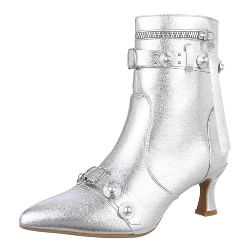 Ital Design Damenschuhe Stiefeletten Klassische Stiefeletten, DES820-, Kunstleder, Silber, Gr. 40 Ital Design Damenschuhe Stiefeletten Klassische Stiefeletten, DES820-, Kunstleder, Silber, Gr. 40 von Ital Design