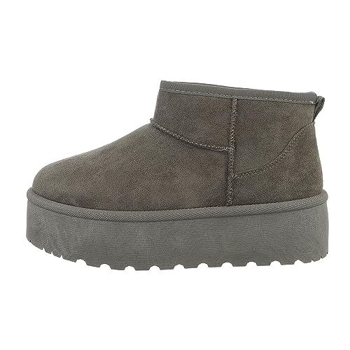 Ital Design Damenschuhe Stiefeletten Plateaustiefeletten, LX23-001-, Textil, Olive, Gr. 38 von Ital Design