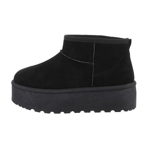 Ital Design Damenschuhe Stiefeletten Plateaustiefeletten, LX23-001-, Textil, Schwarz, Gr. 41 von Ital Design