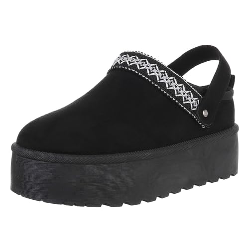 Ital Design Damenschuhe Stiefeletten Plateaustiefeletten, PL361-, Textil, Schwarz, Gr. 38 von Ital Design