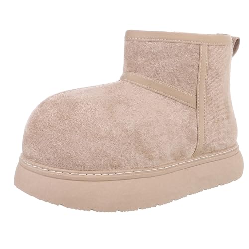 Ital Design Damenschuhe Stiefeletten Plateaustiefeletten, XC-26-, Textil, Hellbraun, Gr. 38 von Ital Design