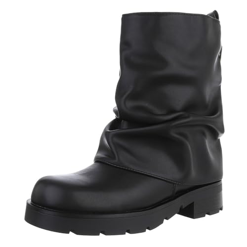 Ital Design Damenschuhe Stiefeletten Western- & Bikerboots, LA3131-, Kunstleder, Schwarz, Gr. 40 von Ital Design