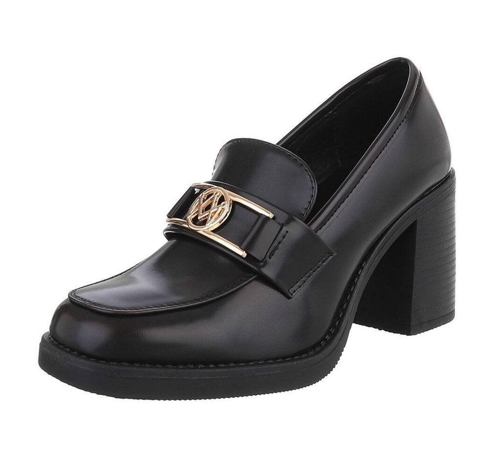 Ital-Design Elegante Absatzschuhe mit Detailverschluss für Damen High-Heel-Pumps (90793455) Blockabsatz Pumps in Dunkelbraun von Ital-Design