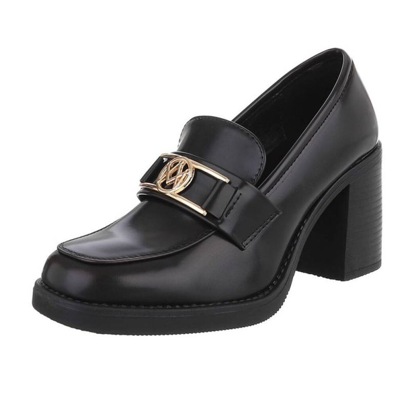 Ital-Design Elegante Absatzschuhe mit Detailverschluss für Damen High-Heel-Pumps (90793455) Blockabsatz Pumps in Dunkelbraun von Ital-Design