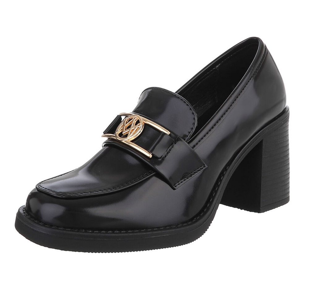 Ital-Design Elegante Absatzschuhe mit Detailverschluss für Damen High-Heel-Pumps (90793462) Blockabsatz Pumps in Schwarz von Ital-Design