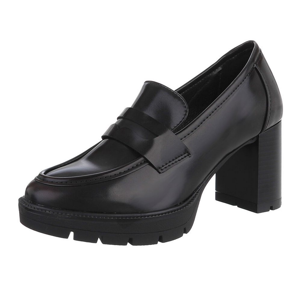 Ital-Design Elegante Blockabsatzschuhe für Damen mit modischer Schnalle High-Heel-Pumps (90793547) Blockabsatz Pumps in Braun von Ital-Design