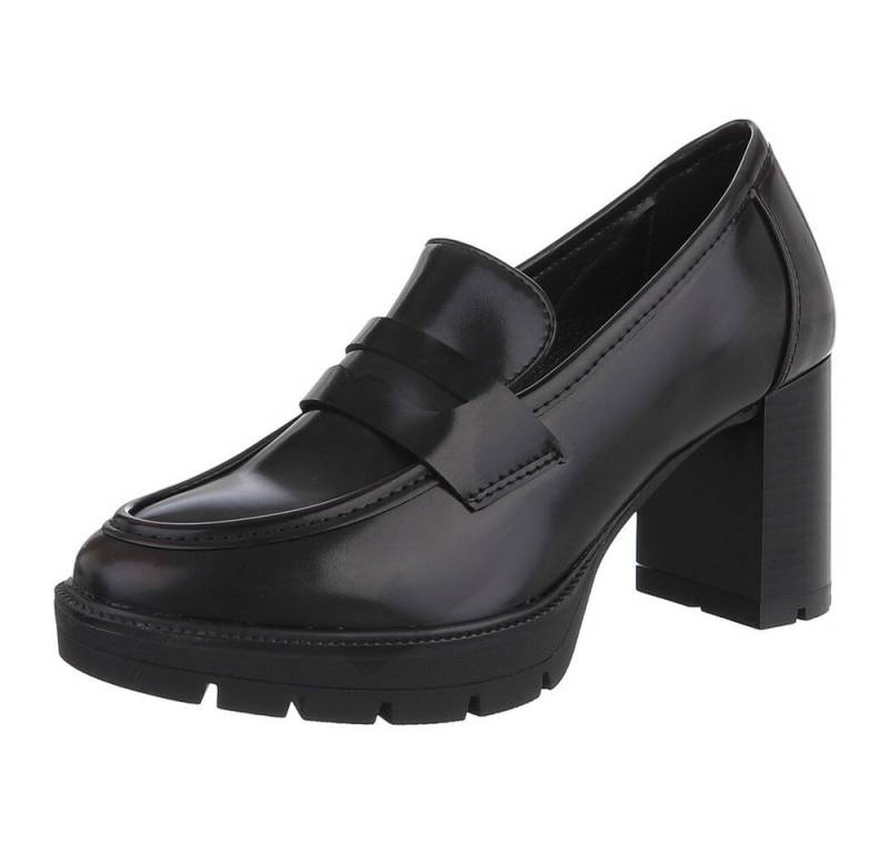 Ital-Design Elegante Blockabsatzschuhe für Damen mit modischer Schnalle High-Heel-Pumps (90793547) Blockabsatz Pumps in Braun von Ital-Design