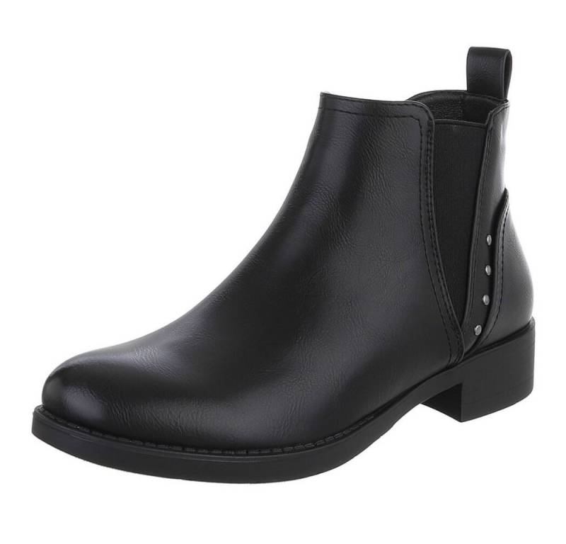 Ital-Design Elegante Chelsea-Boots für Damen mit modernen Details Stiefelette (90851861) Blockabsatz Chelsea Boots in Schwarz von Ital-Design