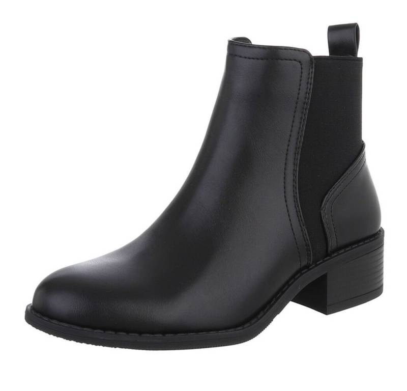 Ital-Design Elegante Chelsea-Stiefel für Damen – Komfort & Stil Stiefelette (90169385) Blockabsatz Chelsea Boots in Schwarz von Ital-Design