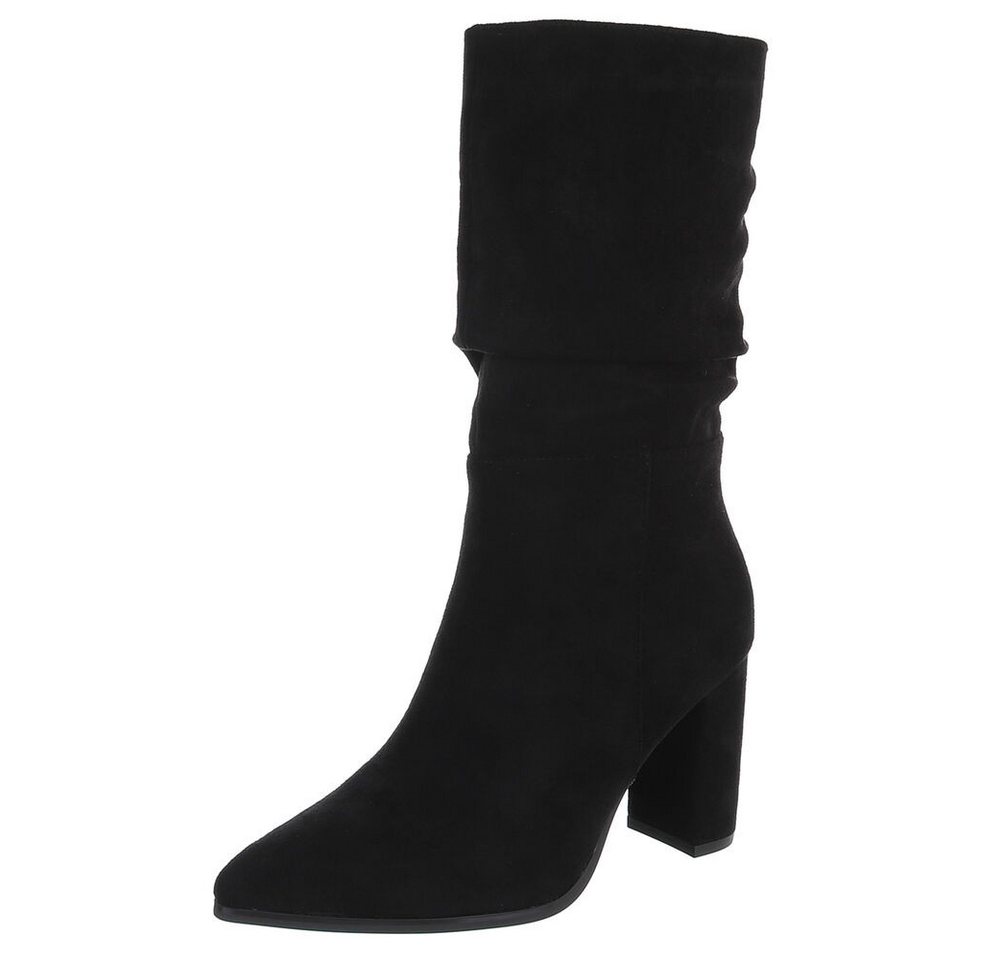 Ital-Design Elegante Damen Boots mit Blockabsatz für Freizeit und Events High-Heel-Stiefel (90851782) Blockabsatz Stiefel in Schwarz von Ital-Design