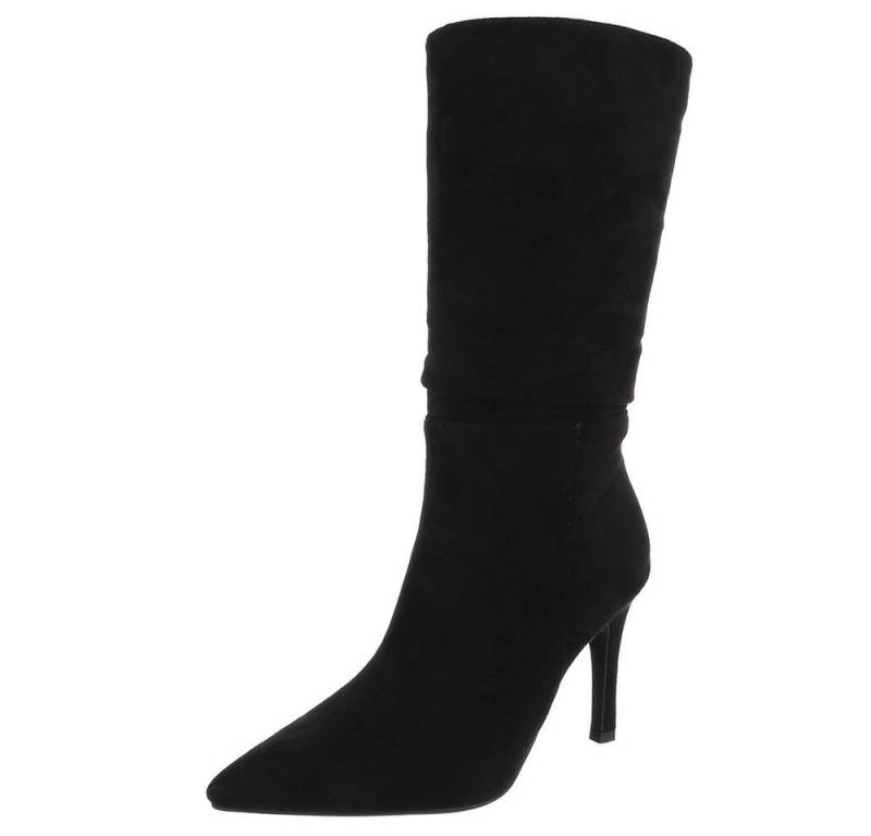 Ital-Design Elegante Damen-Stiefel mit hohen Absätzen für Alltag und Abend High-Heel-Stiefel (90598811) Pfennig-/Stilettoabsatz Stiefel in Schwarz von Ital-Design