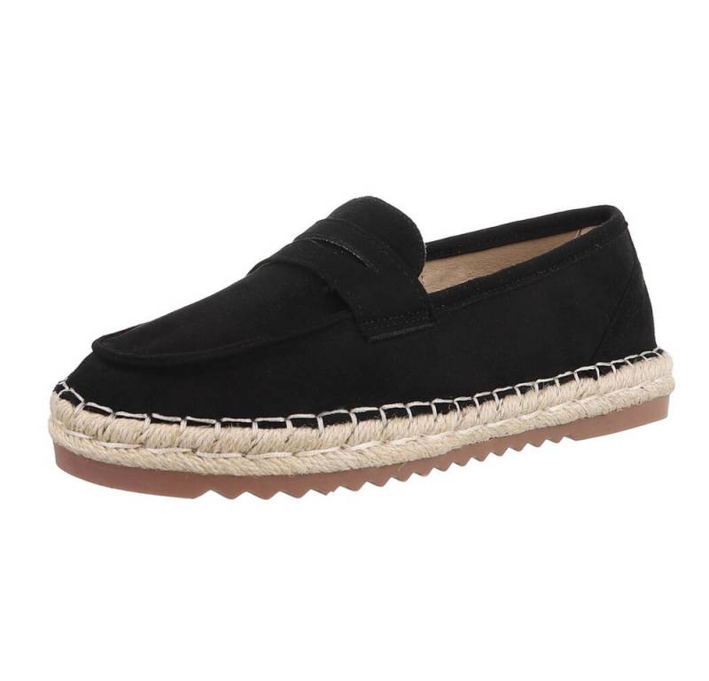 Ital-Design Elegante Freizeitschuhe für Damen mit rutschfester Sohle Slipper (89322749) Flach Mokassins in Schwarz von Ital-Design