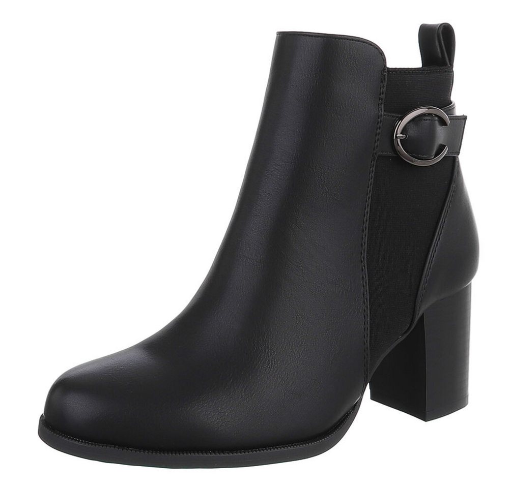 Ital-Design Elegante Stiefel mit Blockabsatz für Alltag und Freizeit Chelseaboots (90726936) Blockabsatz Stiefeletten in Schwarz von Ital-Design