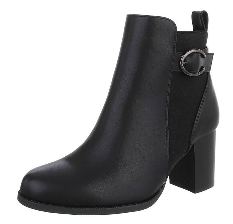 Ital-Design Elegante Stiefel mit Blockabsatz für Alltag und Freizeit Chelseaboots (90726936) Blockabsatz Stiefeletten in Schwarz von Ital-Design