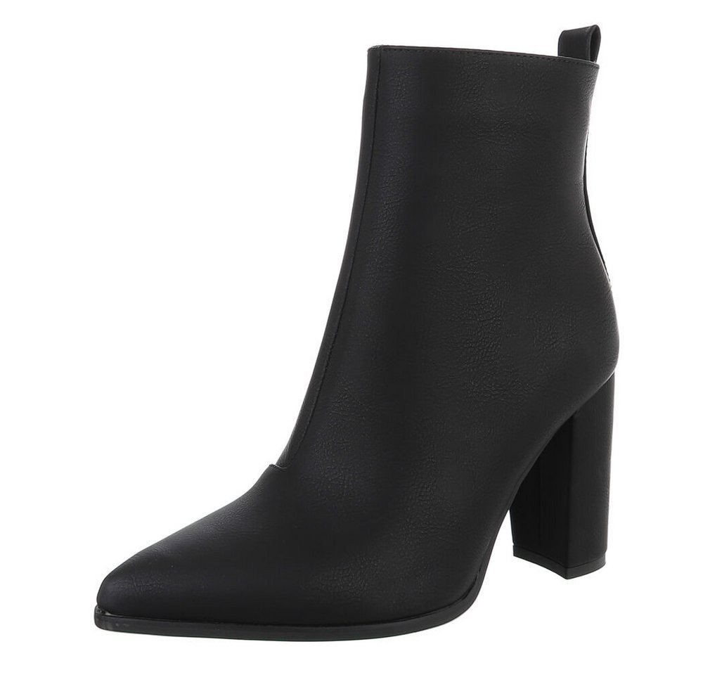 Ital-Design Elegante Stiefeletten mit Blockabsatz für Damen High-Heel-Stiefelette (89852916) Blockabsatz Stiefeletten in Schwarz von Ital-Design