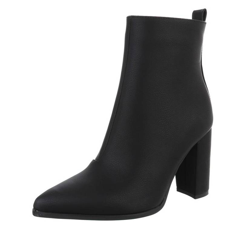 Ital-Design Elegante Stiefeletten mit Blockabsatz für Damen High-Heel-Stiefelette (89852920) Blockabsatz Stiefeletten in Schwarz von Ital-Design