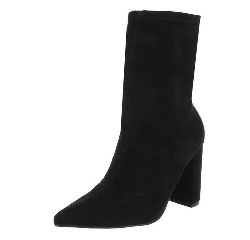 Ital-Design Eleganter Blockabsatz-Stiefel für Damen – Alltags-Style High-Heel-Stiefelette (89929954) Blockabsatz Stiefeletten in Schwarz von Ital-Design