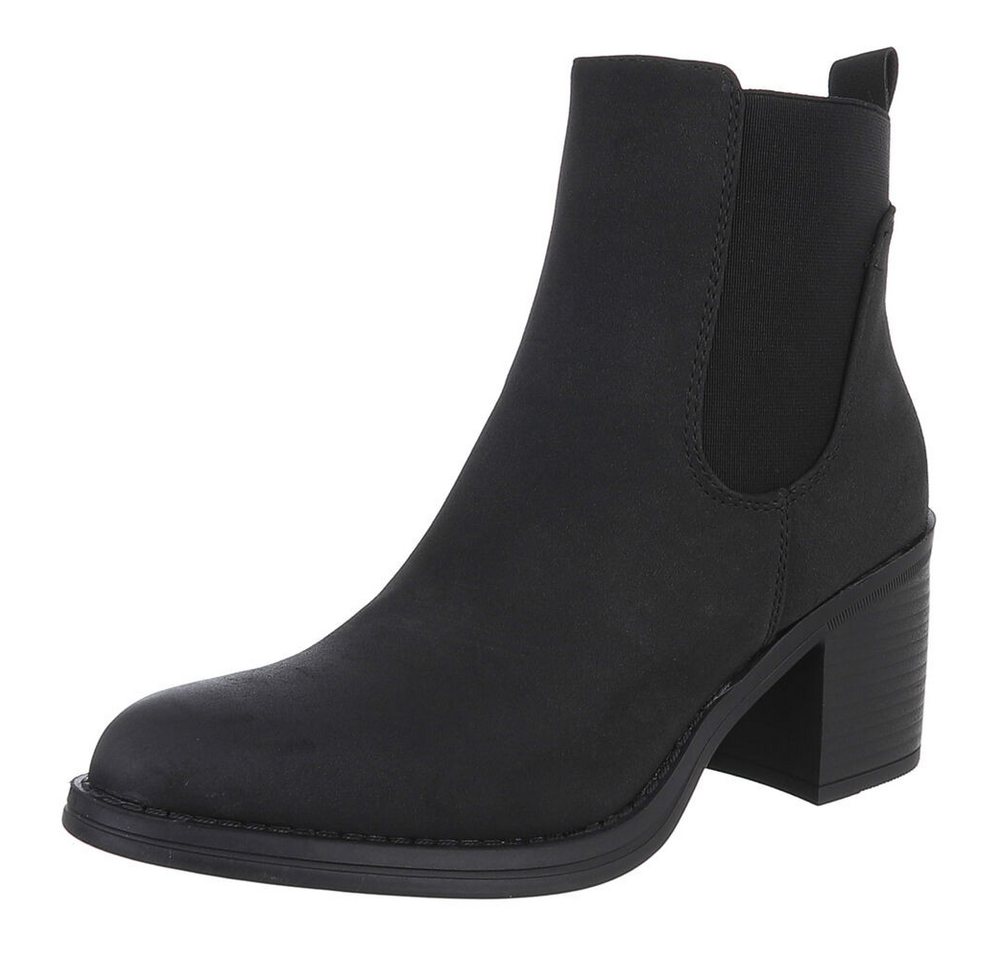 Ital-Design Eleganter Chelsea-Boot mit Absatz für Alltag und Freizeit Chelseaboots (90482721) Blockabsatz Stiefeletten in Schwarz von Ital-Design