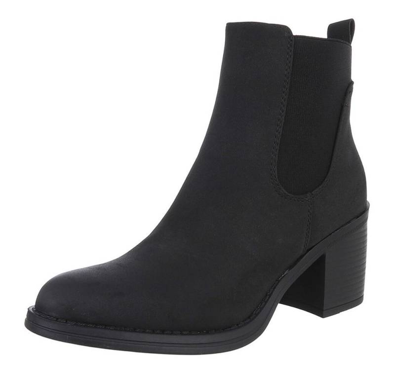 Ital-Design Eleganter Chelsea-Boot mit Absatz für Alltag und Freizeit Chelseaboots (90482721) Blockabsatz Stiefeletten in Schwarz von Ital-Design