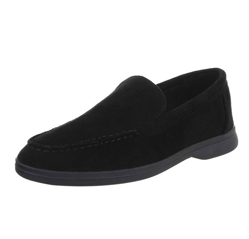 Ital-Design Eleganter Damen Slip-On Schuh mit hohem Tragekomfort Slipper (90927394) Blockabsatz Mokassins in Schwarz von Ital-Design