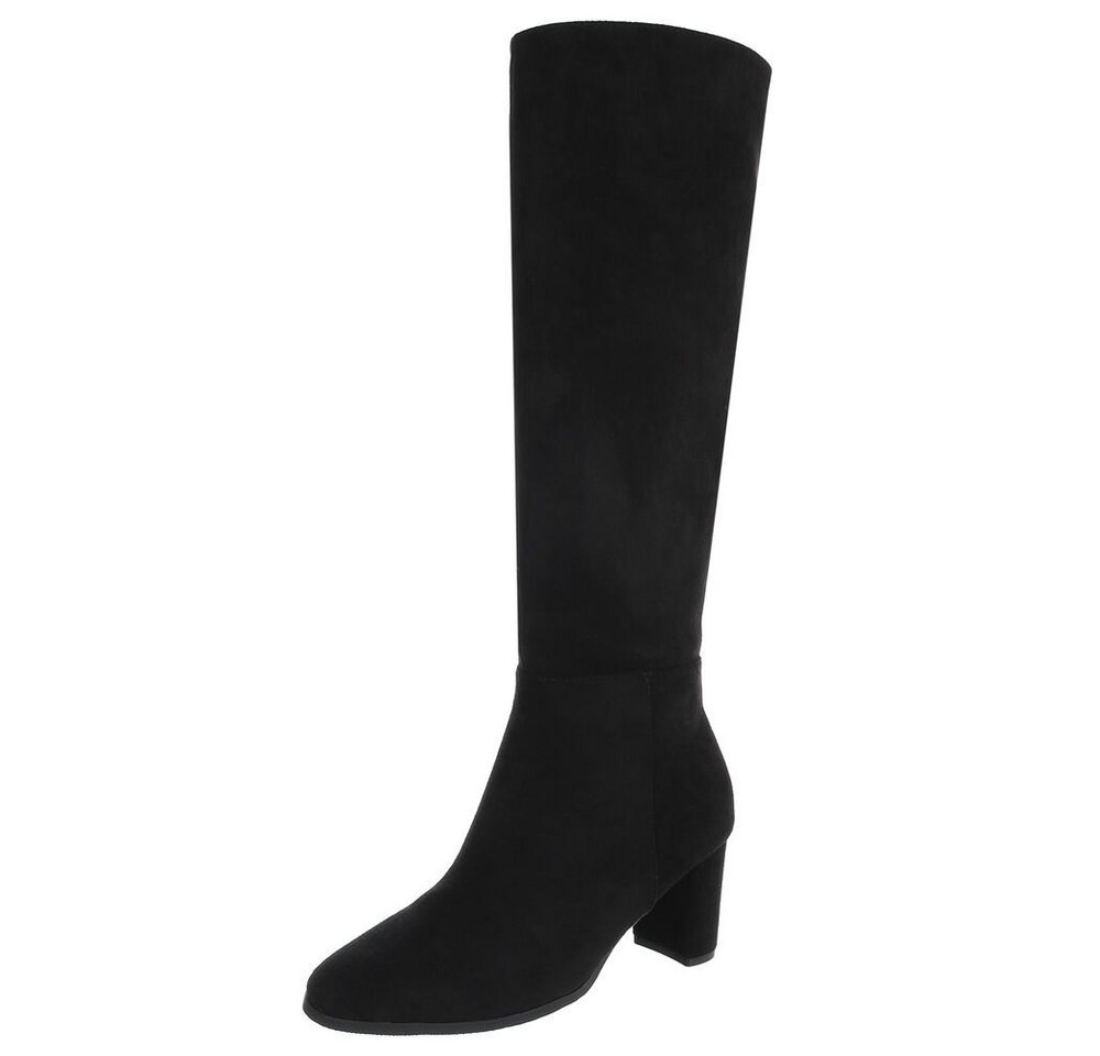 Ital-Design Eleganter Stretch-Stiefel mit Blockabsatz für Damen Stiefel (90827560) Blockabsatz Stiefel in Schwarz von Ital-Design