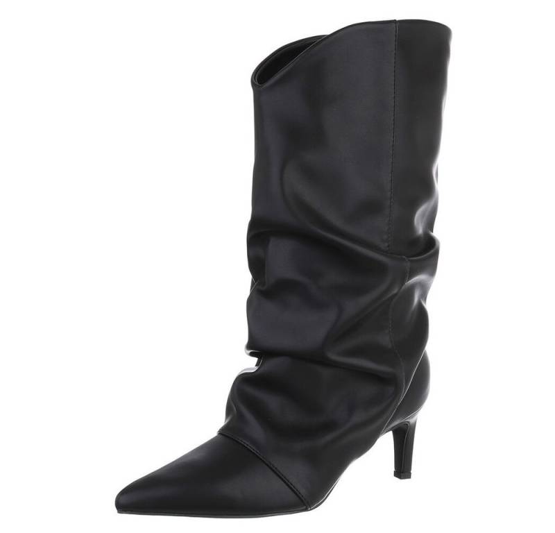 Ital-Design Eleganter knöchelhoher Boot mit Absatz für Damen Stiefel (90457882) Pfennig-/Stilettoabsatz Stiefel in Schwarz von Ital-Design