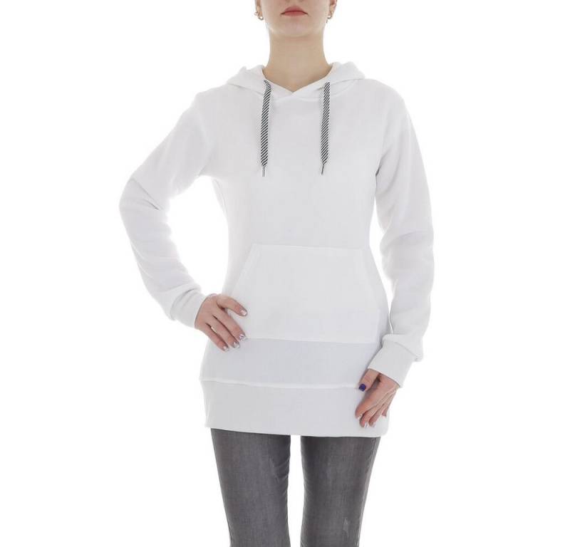 Ital-Design Fleeceshirt Damen Freizeit (86099142) Kapuze Pullover & Strick in Weiß von Ital-Design