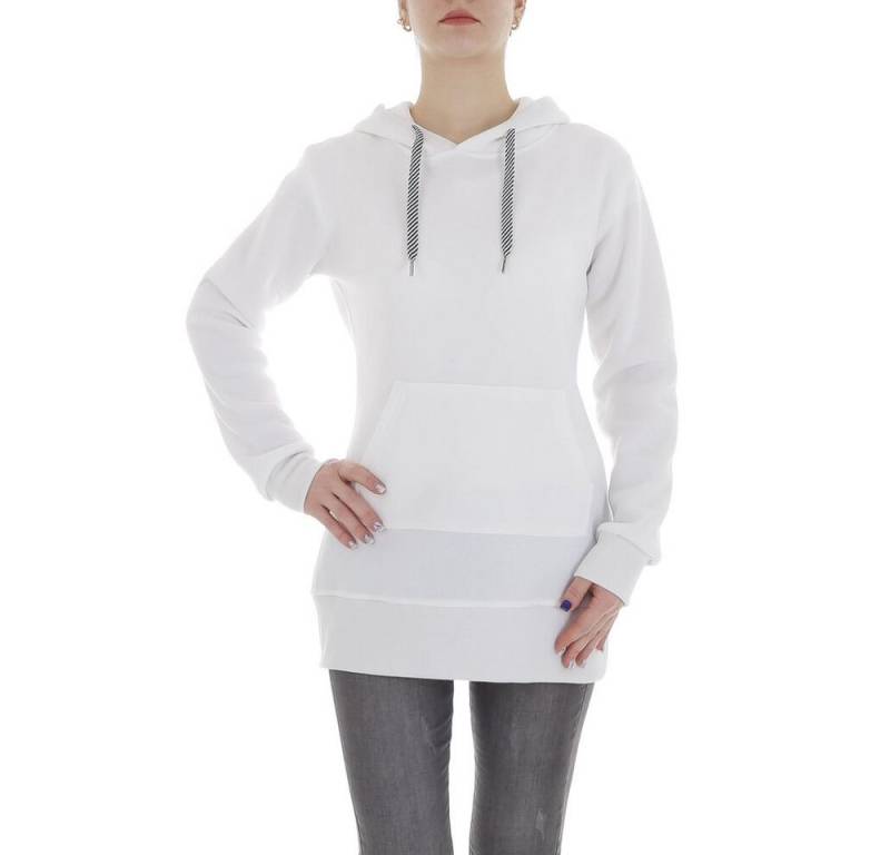 Ital-Design Fleeceshirt Damen Freizeit (86099140) Kapuze Pullover & Strick in Weiß von Ital-Design