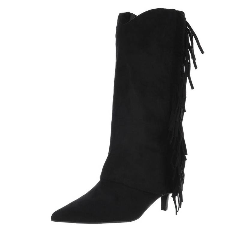 Ital-Design Fransige Damen Stiefeletten für Herbst und Winter Stiefel (90458170) Pfennig-/Stilettoabsatz Stiefel in Schwarz von Ital-Design