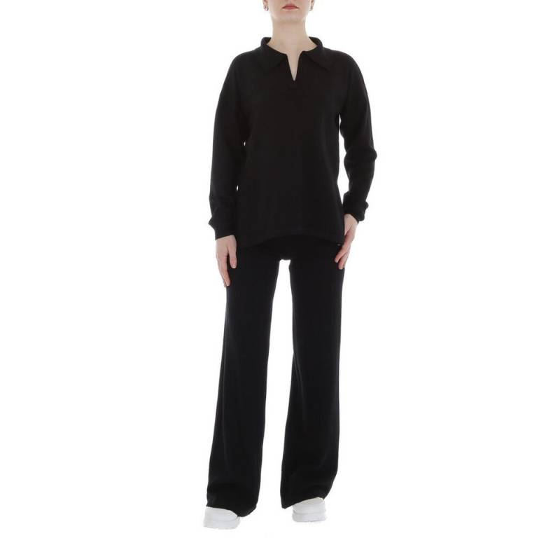 Ital-Design Freizeitanzug Damen Freizeit (86365270), Stretch Zweiteiler in Schwarz von Ital-Design