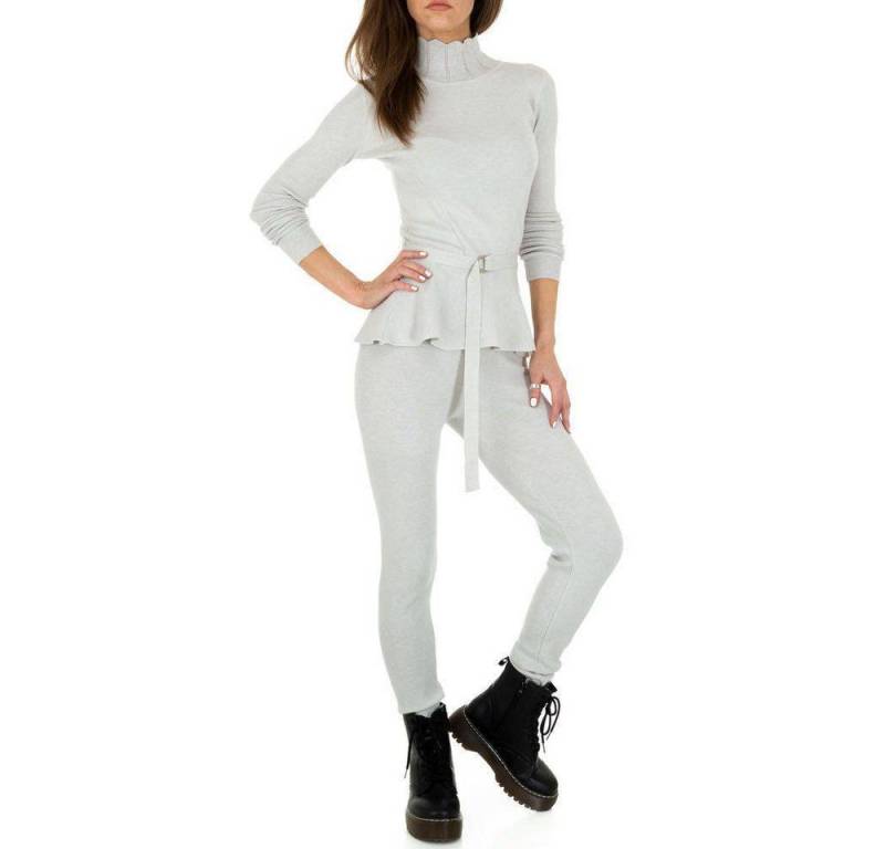Ital-Design Freizeitanzug Damen Freizeit, Stretch Jogging- & Freizeitanzug in Grau von Ital-Design