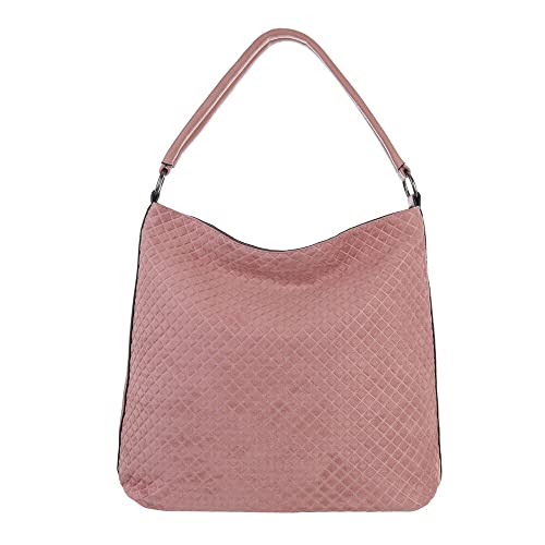 Ital Design GROßE DAMEN SCHULTERTASCHE KUNSTLEDER USED OPTIK SHOPPER HANDTASCHE ALTROSA von Ital Design